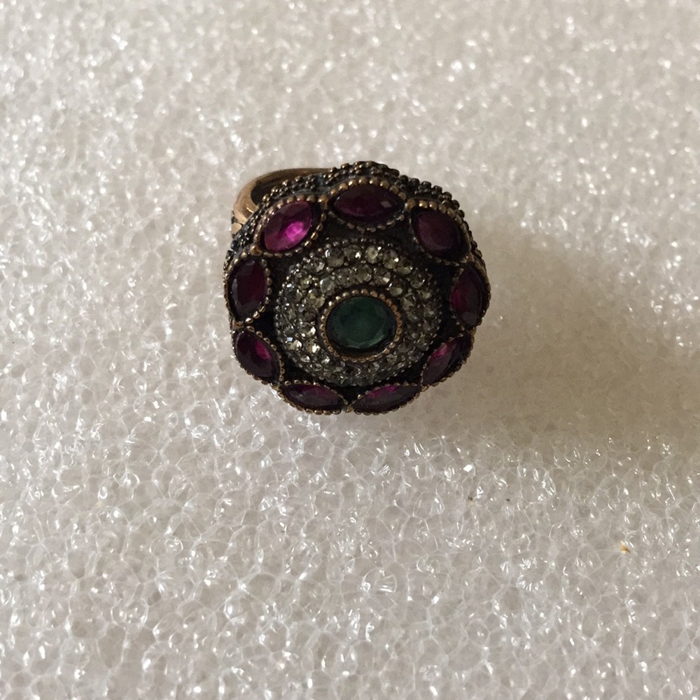 Antique gem copper ring